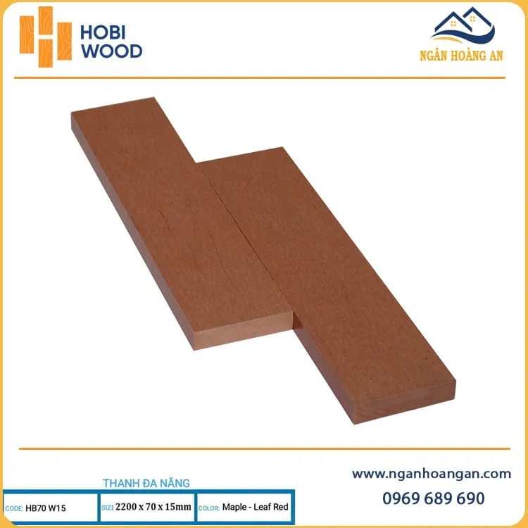 Thanh Lam Đa Năng Ốp Cổng Hobiwood HB70W15 Maple Leaf Red